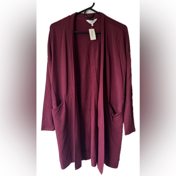 Soma Intimates Sweaters - NWT - Soma Intimates Open Front Cardigan Soft Stretch Knit Wine Red - Women’s XS